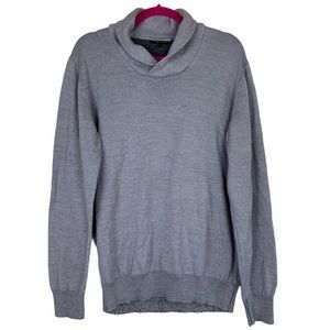 Marco Fiori Gray Shawl Collar Italian Wool Sweater